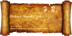 Hubai Renáta névjegykártya